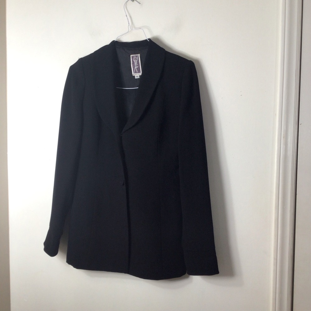 Zelda long blazer jacket women 8 black vintage rare designer classic